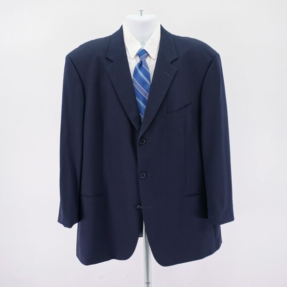 Hugo Boss U.S.A. Einstein Virgin Wool 3‎ Button Sport Coat Blue Basketweave 46L - Picture 5 of 14